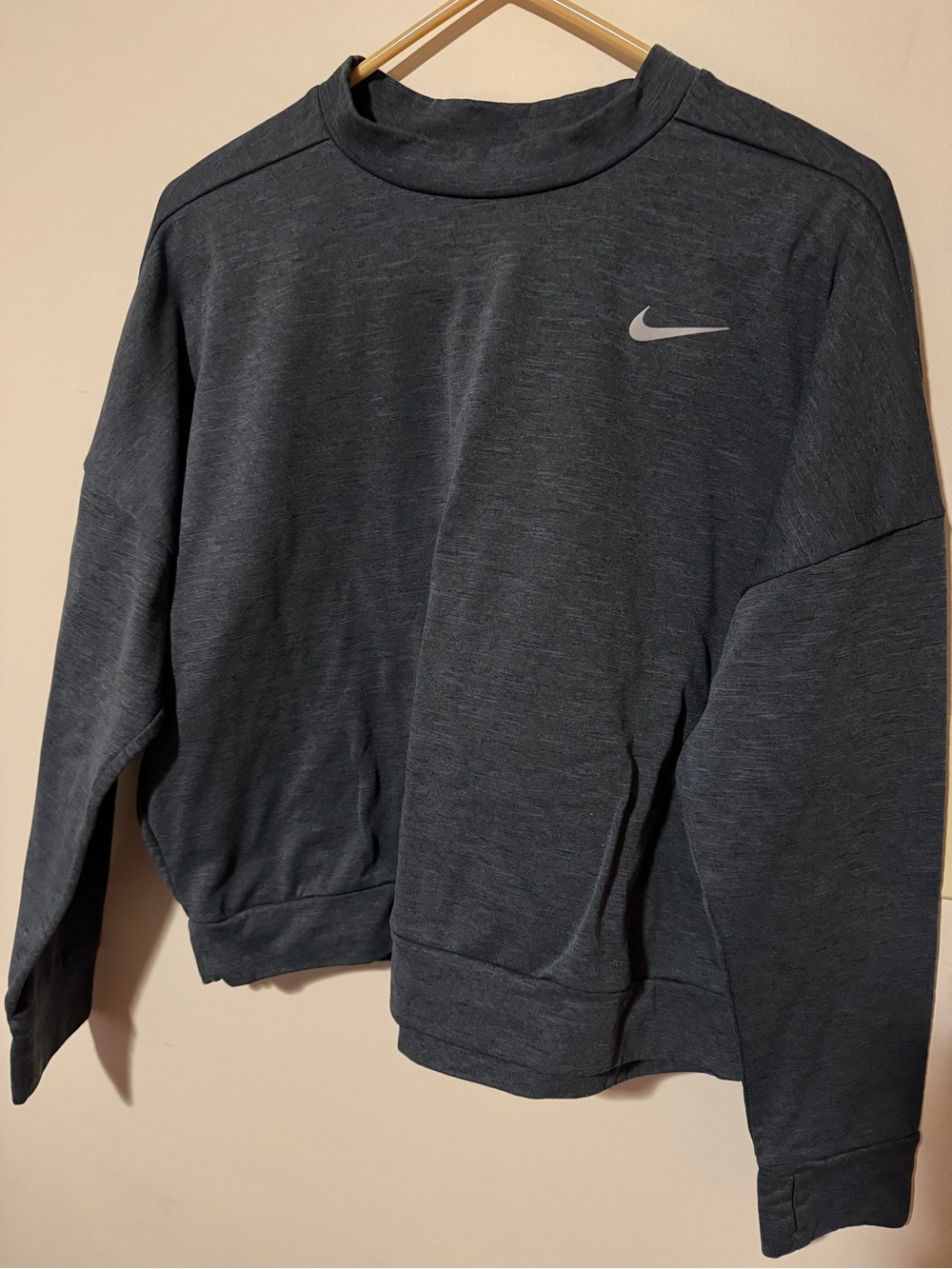 Nike Women’s Dark Charcoal Crewneck Sweatshirt with Reflective Swoosh